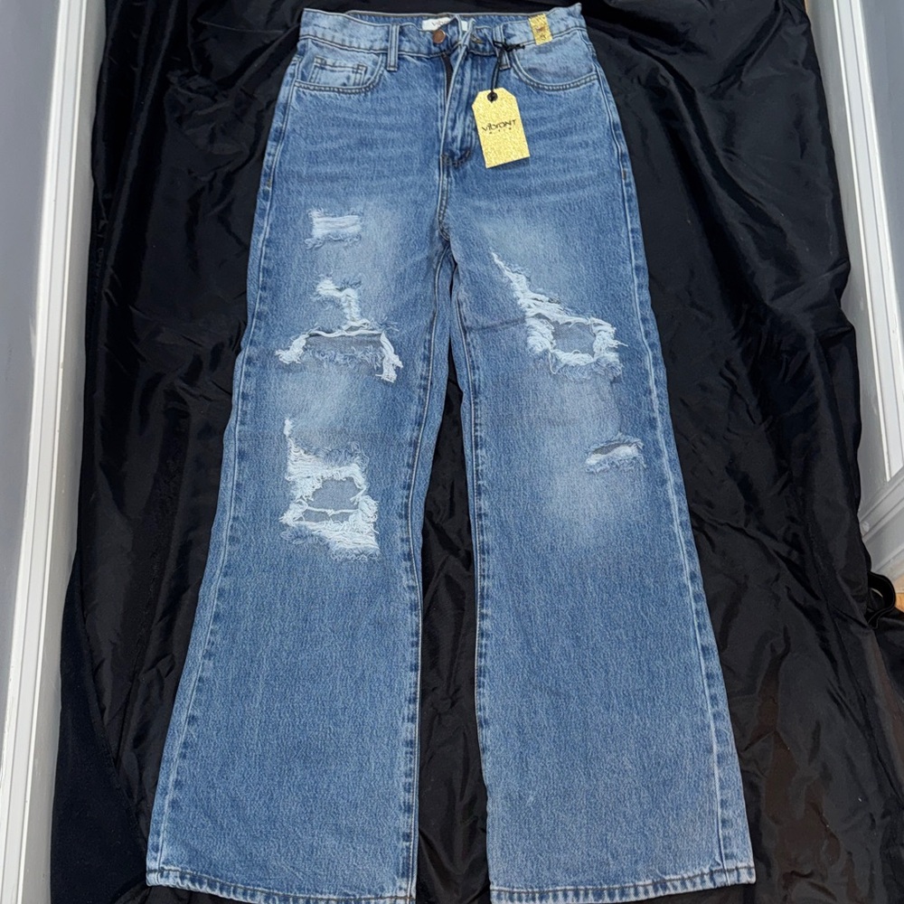 Vibrant Light Blue Denim Jeans